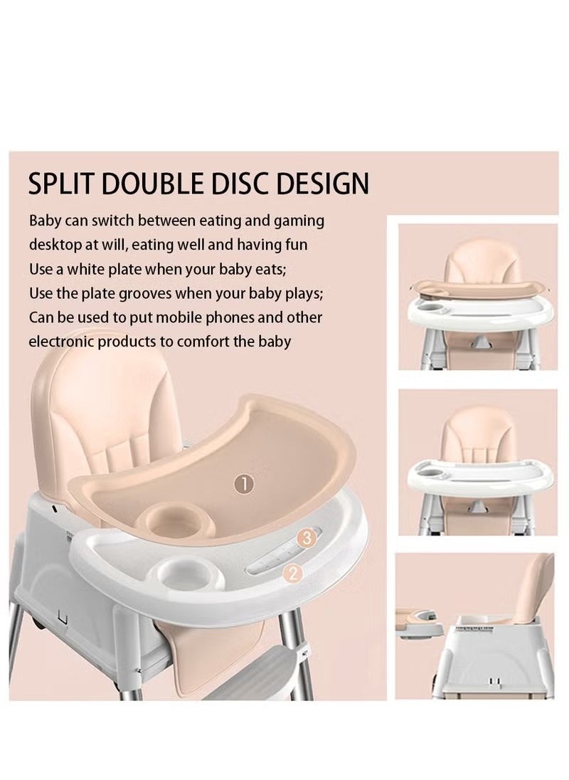 Gonice Baby High Chair High Chairs for Babies and Toddlers Harness Foldable High Chair for Space-Saving Adjustable Dining Tray Backrest & Height Easy to Clean Surface  - Image 4