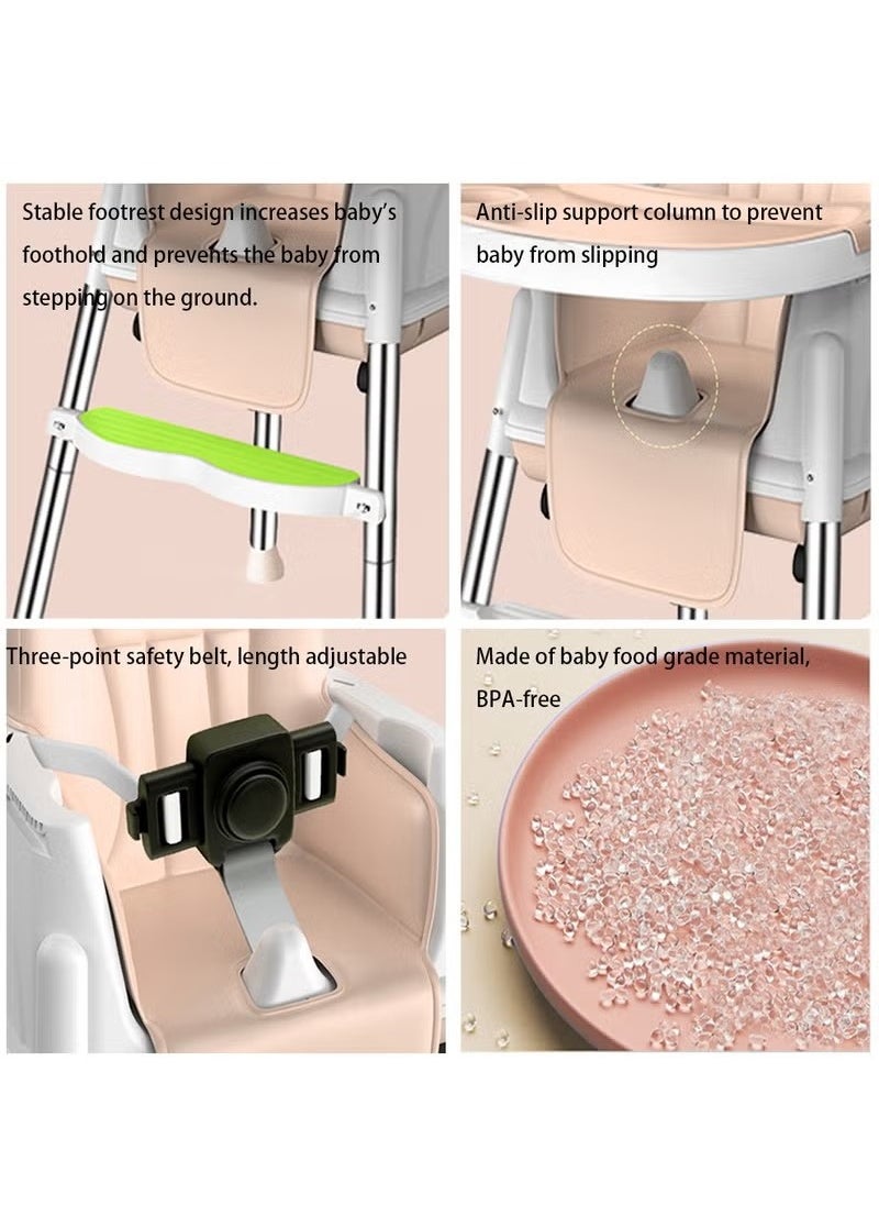 Baby High Chair High Chairs for Babies and Toddlers Harness Foldable High Chair for Space-Saving Adjustable Dining Tray Backrest & Height Easy to Clean Surface - pzsku/ZA47B921FE3F4C45F4609Z/45/_/1733907731/347e0b85-6489-4150-999a-39b978d04685