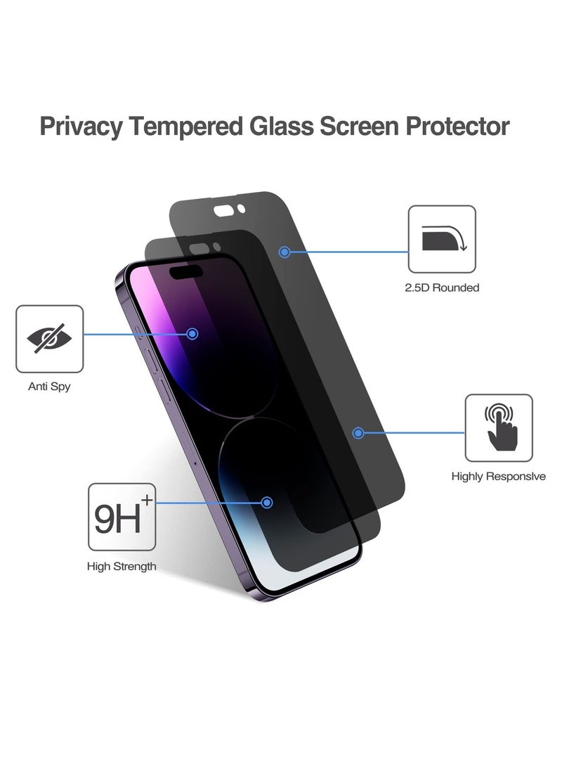 BORTONY Privacy Screen Protector Compatible with 14 Pro Max Privacy 9H Hardness Anti-scratch Anti-spy Tempered Glass Film for Apple iPhone 14 Pro Max - Image 4