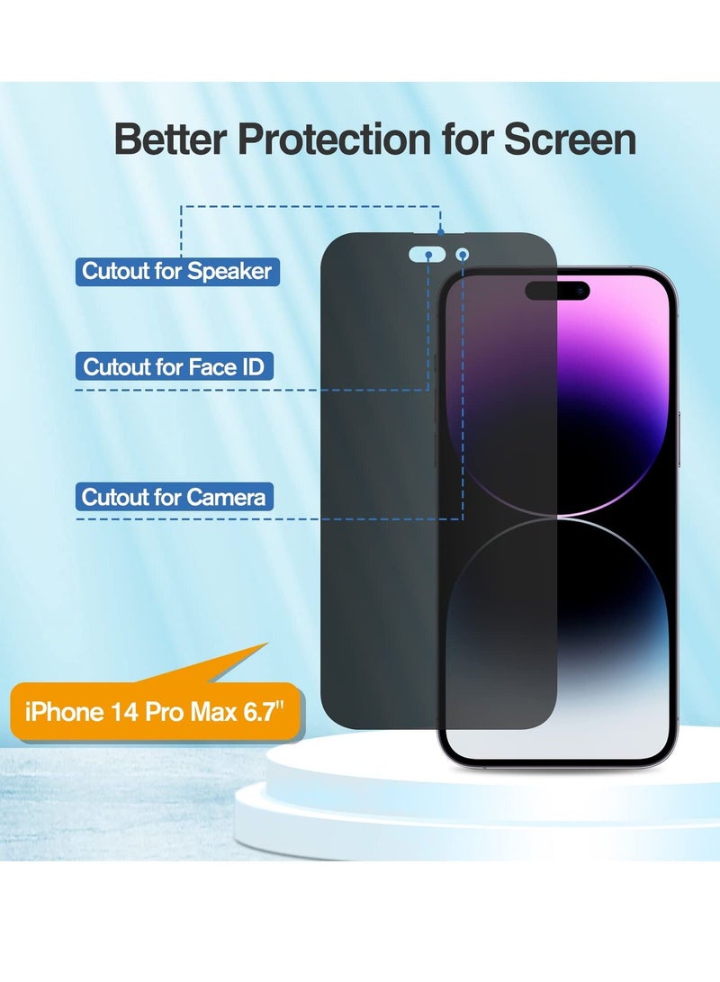 BORTONY Privacy Screen Protector Compatible with 14 Pro Max Privacy 9H Hardness Anti-scratch Anti-spy Tempered Glass Film for Apple iPhone 14 Pro Max - Image 5