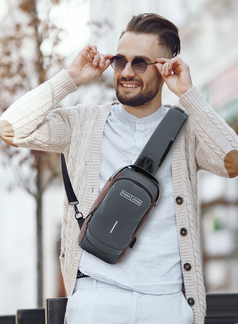 PARAJOHN Parajohn Anti theft Crossbody Sling bag,Shoulder Backpack,Lightweight Chest Daypack with USB Charging Port  - Image 3