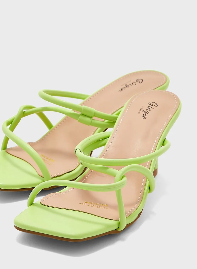 Ginger Crossover Strap Heeled Sandals