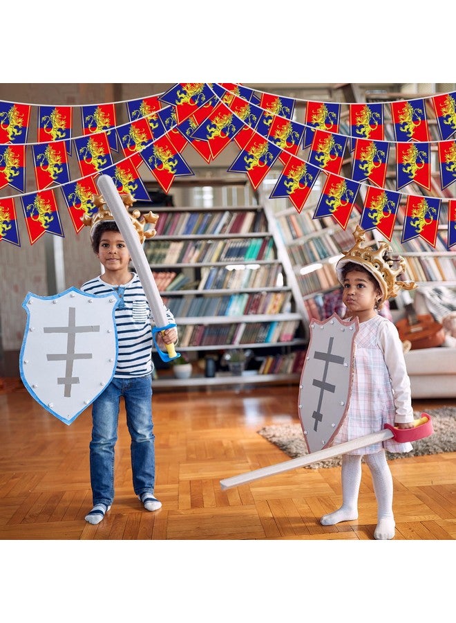 Hestya 5 Pcs 49ft Medieval Party Decorations Fantasy Bunting with Lion Design Knight Banners Hanging Decorations for Fairytale Birthday Party Decor Supplies - Image 5