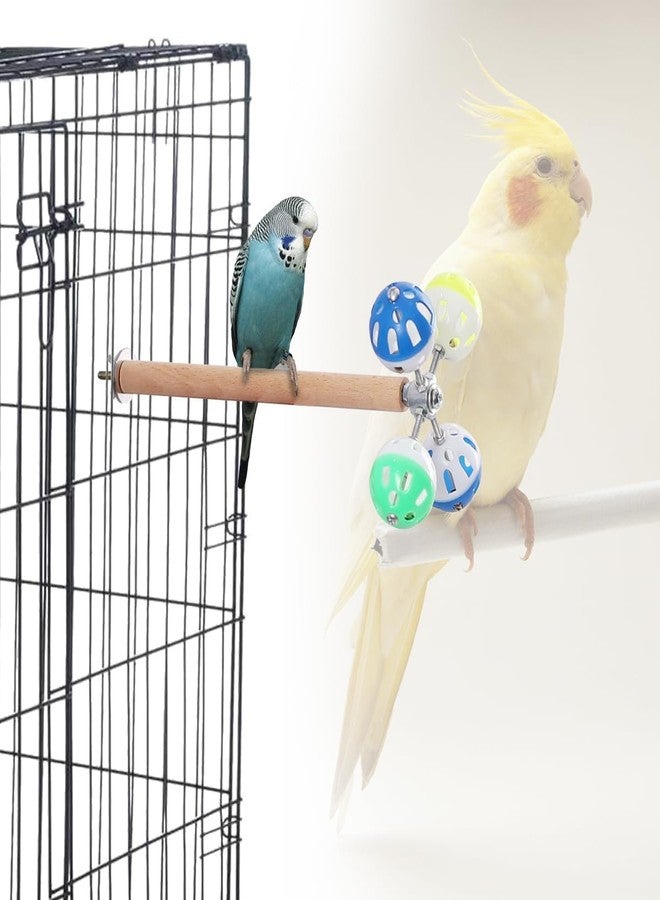 hereex Bird Perch Toy with Rotating Balls, Parrot Stand, Spinning Perch Toy for Parakeets, Budgies, Cockatiels, Budgerigars, Conures, Parrotlets - Image 5