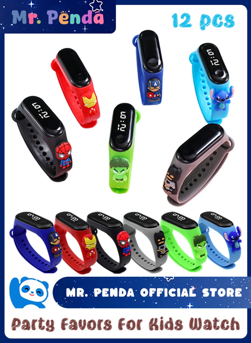 Mr. Penda 12 PCS Party Favors for Kids Watch, Kids Water Resistant Digital Watch, Return Gifts for Birthday Party Kids, Party Favours Bulk Gifts for Kids, Mini Toys Birthday Giveaways, Small Gifts Party Favors, Goodie Bags Pinata - Image 1