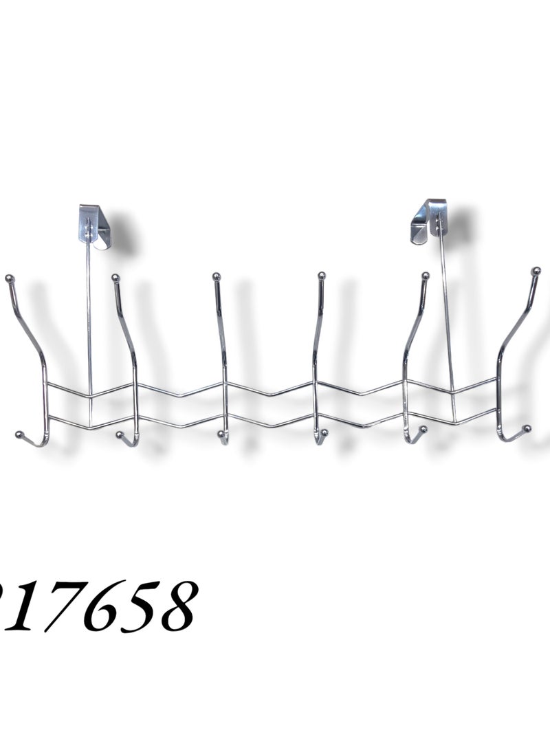 Stainless steel over-the-door clothes hanger 5 hangers 