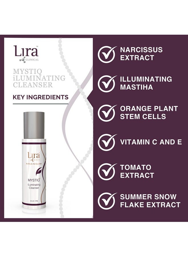 LIRA CLINICAL - Mystiq Iluminating Cream Cleanser Gentle Hydrating Facial Wash With Plant Cells Tomato Extract Vitamin C & E 6 Fl Oz - Image 1