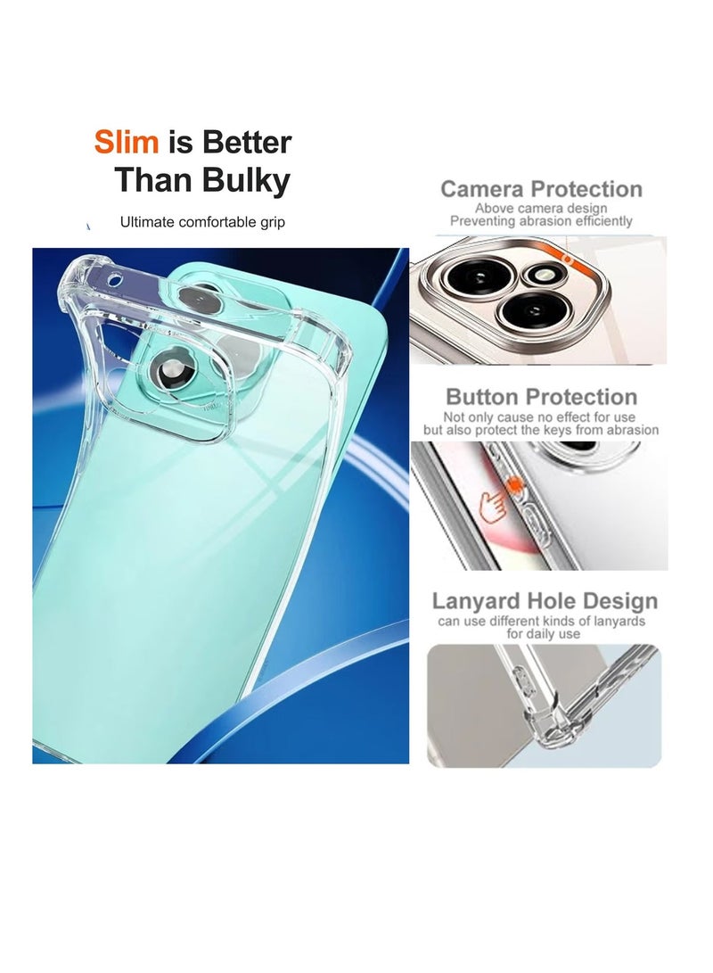 GMATE Honor 400 Lite 5G - Ultra Clear Flexible Shockproof Silicone  Back Cover With Raised Edge Bumps Protection - Transparent - Image 4