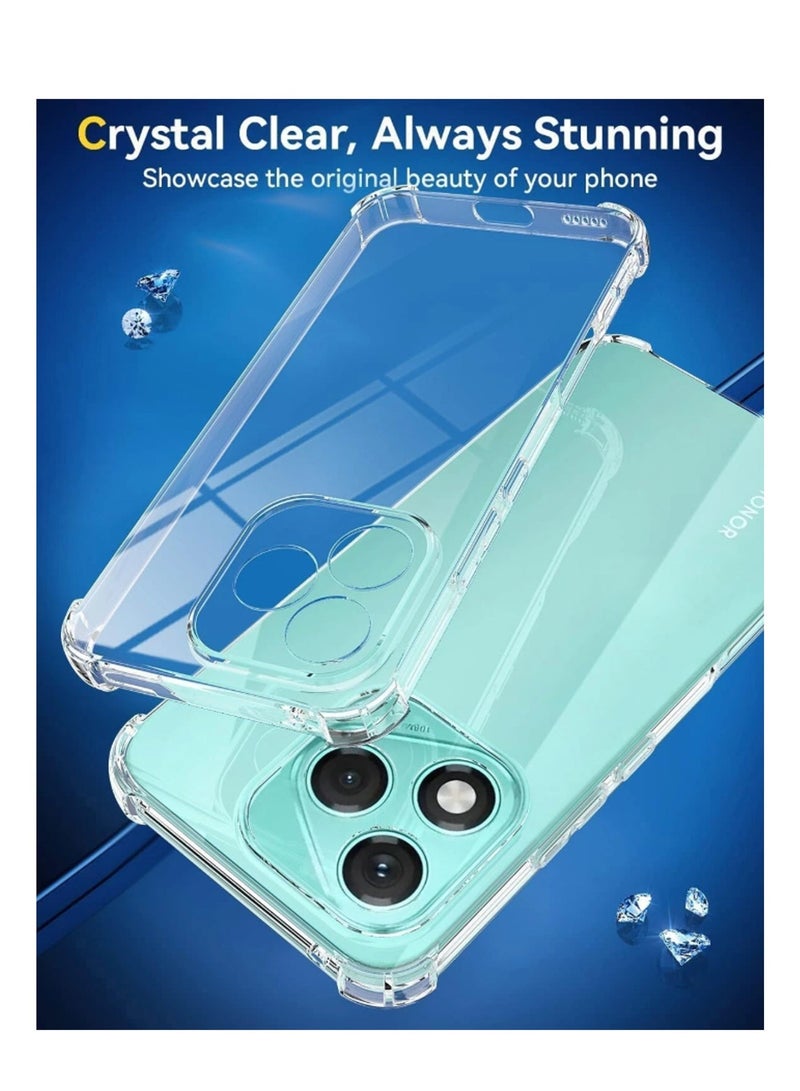 GMATE Honor 400 Lite 5G - Ultra Clear Flexible Shockproof Silicone  Back Cover With Raised Edge Bumps Protection - Transparent - Image 2