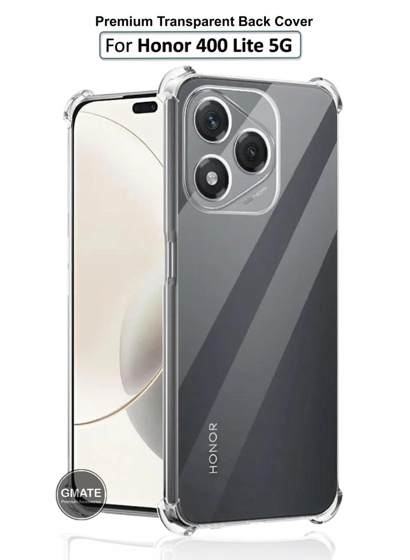 GMATE Honor 400 Lite 5G - Ultra Clear Flexible Shockproof Silicone  Back Cover With Raised Edge Bumps Protection - Transparent - Image 1