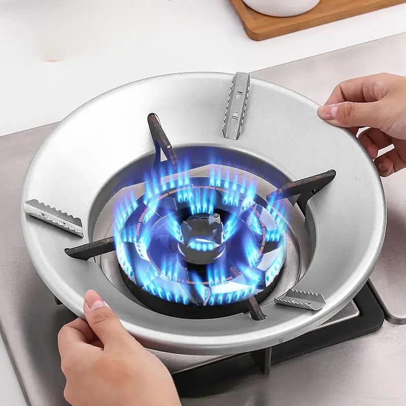 FASHRAMP 1pc Fire Gathering Windproof Cover Household Gas Stove Energy Saving Cover 8 Holes Fixed Bracket Kitchen Gas Stove Universal Type Energy Saving  - Image 1