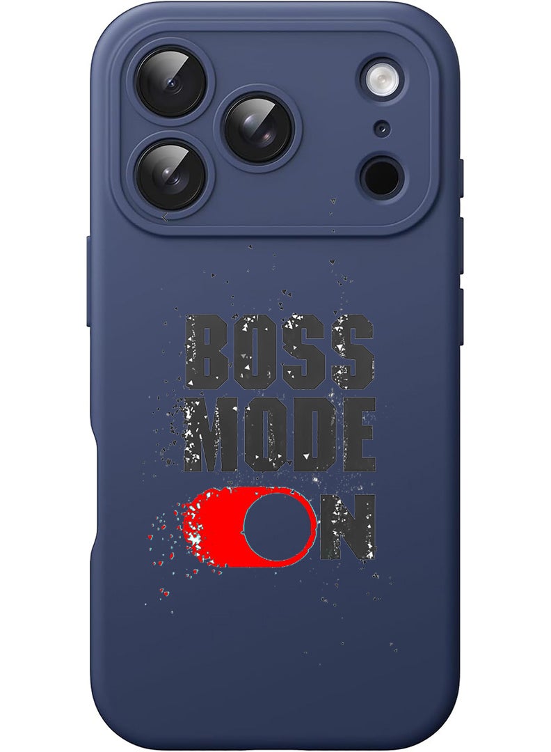 Theodor Protective Slim Fit Case Liquid Silicone Cover with Full Body Protection Anti-Scratch Shockproof Case For Apple iPhone 17 Pro (Blue) Boss Mode - Image 1