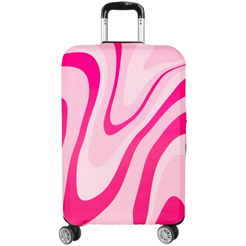 Lattlefnki Luggage Covers for Suitcase Elastic Suitcase Covers Luggage Protector Antiscratch Fits 2426 Inch Pink - Image 1