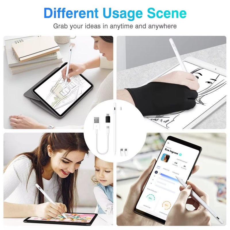 قلم إشعاعي عالمي جديد لأندرويد وآي أو إس - قلم لمس شاشات سعوية - قلم iPad بديل لـ Apple Pencil - قلم لأجهزة تابلت هواوي وشاومي وسامسونج - Image 3