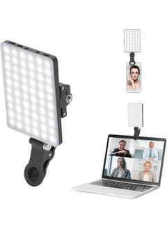 Set of 60 High-Power Rechargeable LED Lights with Front and Back Clips – 3 Adjustable Brightness Modes for Mobile, iPhone, Android, iPad, Laptop – Perfect for Makeup, TikTok, Selfies, Vlogging, and Video Conferences