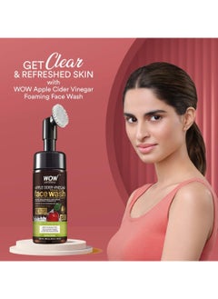 WOW Skin Science Apple Cider Vinegar Foam Exfoliating Face Wash & Brush - Facial Cleanser Acne Face Wash for Women & Men - Face Wash Oily Skin Gentle Face Cleanser - Natural Face Wash Sensitive Skin - 150 ml  - Image 2