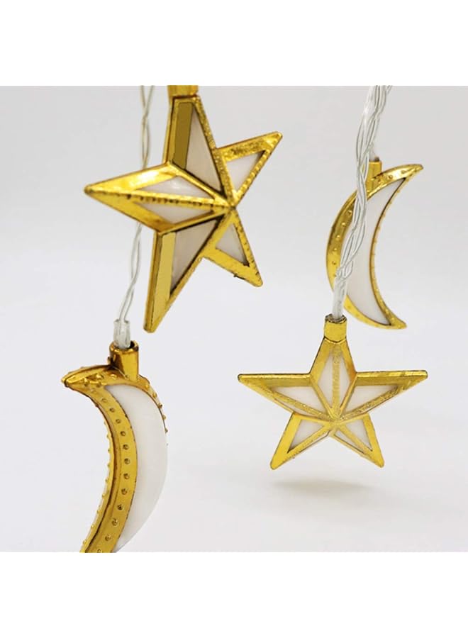 erorex Muslim Ramadan String Lights White Light Moon Star Eid Mubarak Decorations Battery Operated Not Included For Ramadan Eid - Image 3