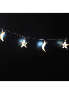 إيروريكس سلسلة أضواء رمضان الإسلامية بضوء أبيض على شكل قمر ونجمة وزينة عيد مبارك تعمل بالبطارية غير متضمنة لعيد رمضان  - Image 2