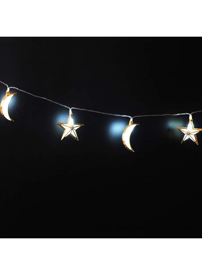 erorex Muslim Ramadan String Lights White Light Moon Star Eid Mubarak Decorations Battery Operated Not Included For Ramadan Eid - Image 2