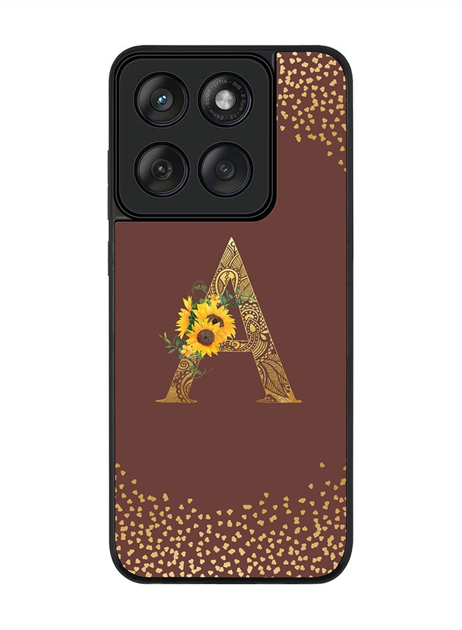 Stylizedd For Motorola MOTO Edge 60 Fusion/ Edge 60 Case,Slim fit Camera Protection, Shockproof Thin Phone cover  - Custom Floral Monogram - A  (Brown ) - Image 1