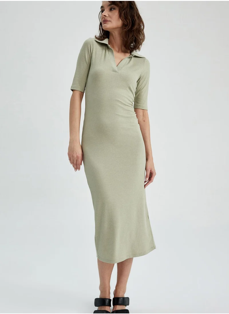 DeFacto Ribbed Back Slit Dress