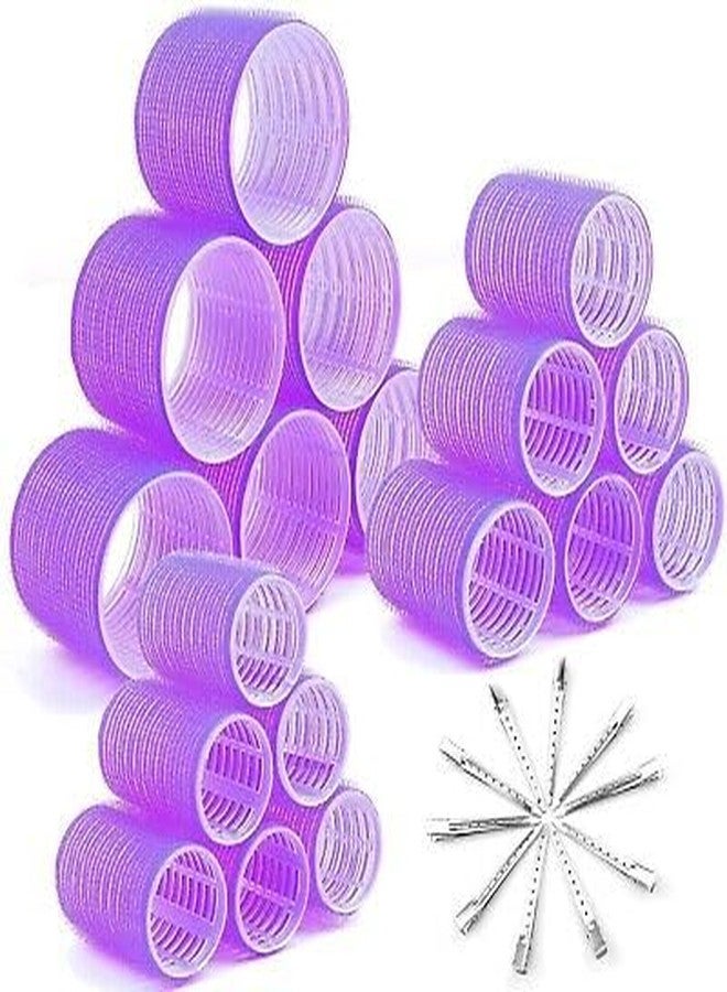 Calitate24 6 Pieces Hair Rollers For Hair Curling 3 Different Sizes | Self Grip Holding Rollers | Rollers for Hair -Heatless | Hair Rollers with 6 Clips | 2 Large, 2 Medium, 2 Small - Image 1