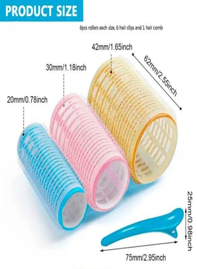 Calitate24 6 Pieces Hair Rollers For Hair Curling 3 Different Sizes | Self Grip Holding Rollers | Rollers for Hair -Heatless | Hair Rollers with 6 Clips | 2 Large, 2 Medium, 2 Small - Image 2