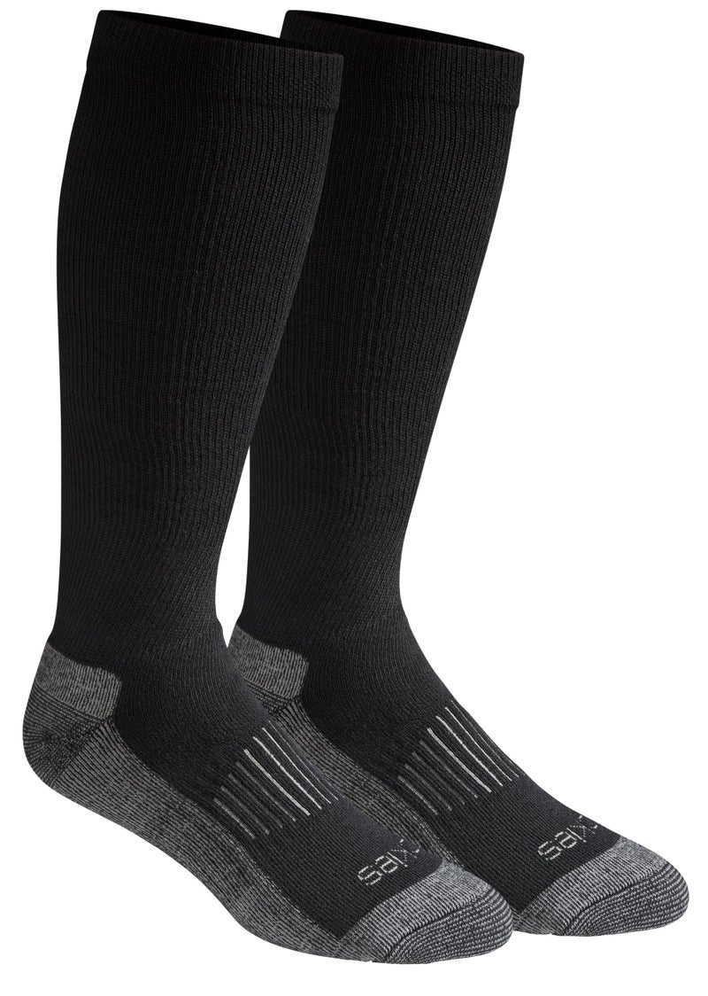 Dickies Men's Light Comfort Compression Over-The-Calf Socks, Black (2 Pairs), Medium - Image 1