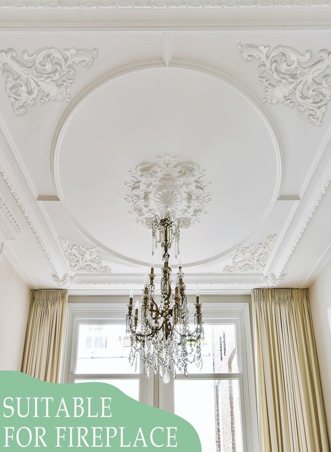 Colingmill 2 Pcs Ceiling Molding Kit Corners Murals Trim French Style Accent Wall Decor for Interior Medallion Ceiling with Flowers Pattern Decorative Panels for Wall (13.4 x 13.4 in,Stylish) - Image 4