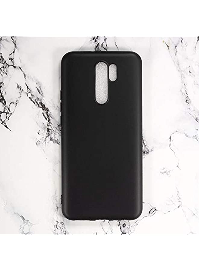 IAF غطاء هاتف شاومي ريدمي 9 نحيف مرن ناعم مع حماية الكاميرا غطاء خلفي لهاتف شاومي ريدمي 9 باللون الأسود غير اللامع