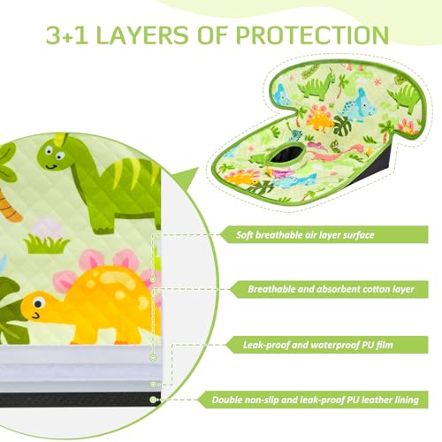 INFANZIA Dry Seat,Car Seat Protector Waterproof Carseat Liner Potty Training Toddlers, Baby and Infants, Piddle Pad for Carseats Strollers (Green, 2 Packs - Image 4