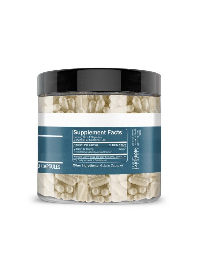 Earthborn Elements Acerola Cherry 200 Capsules, Pure & Undiluted, No Additives - Image 3