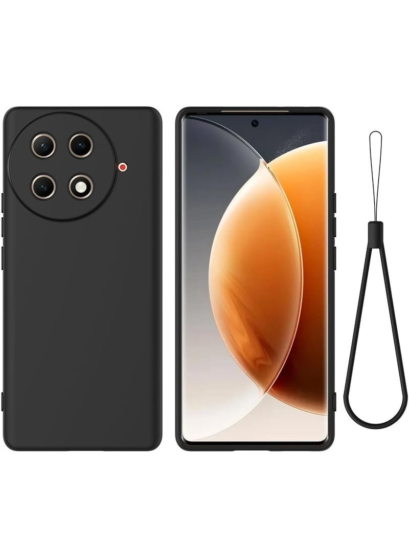 Case for Tecno Camon 30S/Camon 30S Pro Case, Liquid Silicone Gel Soft TPU Case with Microfiber Cloth Layer, Anti-Fingerprint Shockproof Cover with Lanyard Strap
