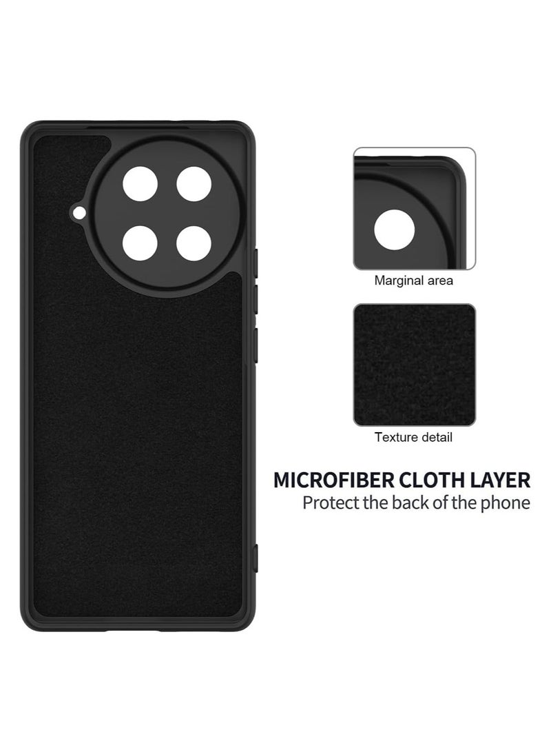 Case for Tecno Camon 30S/Camon 30S Pro Case, Liquid Silicone Gel Soft TPU Case with Microfiber Cloth Layer, Anti-Fingerprint Shockproof Cover with Lanyard Strap