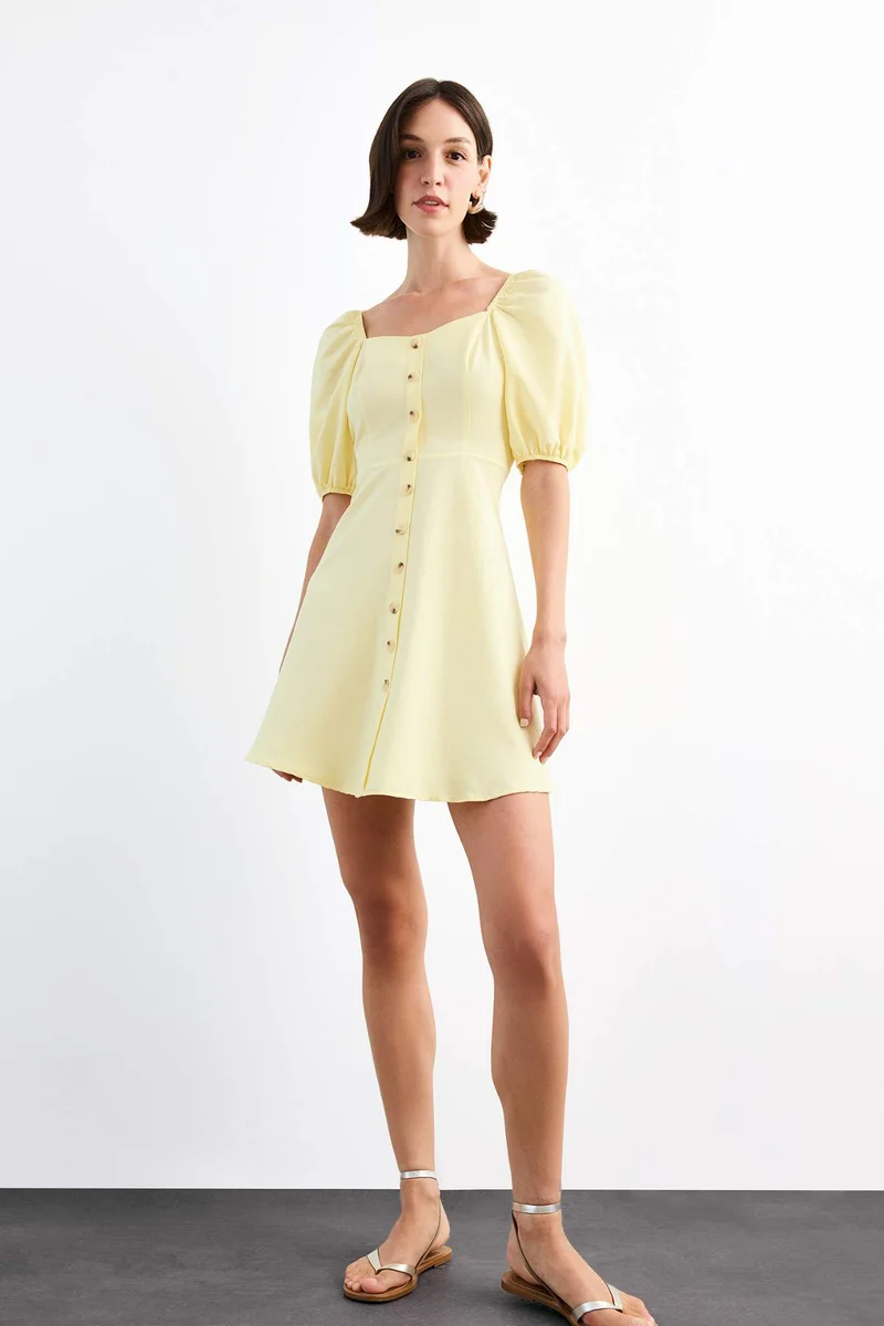 ديفاكتو Balloon Sleeves Mini Dress