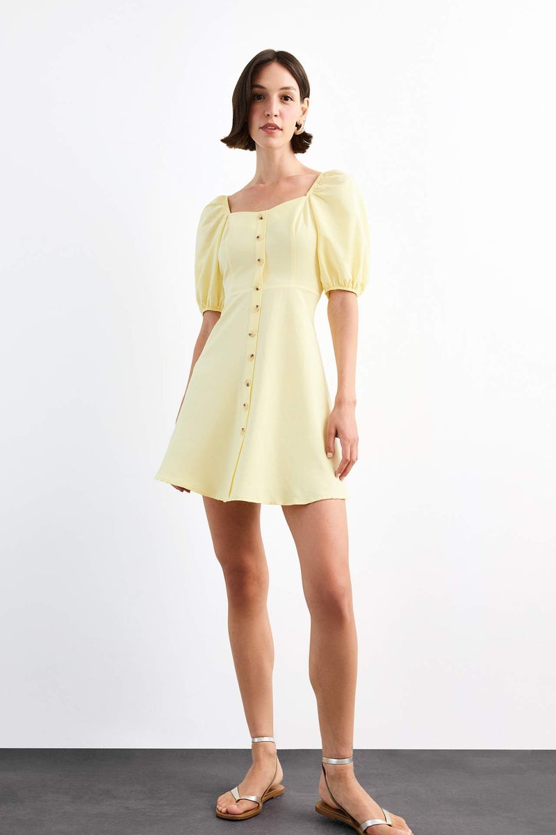 DeFacto Balloon Sleeves Mini Dress - Image 1