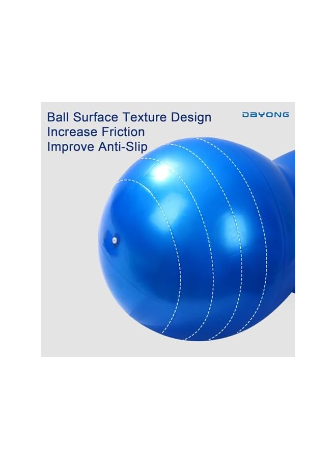 DAYONG كرة الفول السوداني، كرة اليوغا، كرة التمارين الرياضية مع مضخة، كرة تدريب حسية للأطفال، كرة استقرار مضادة للانفجار لصالة الألعاب الرياضية المنزلية، اليوغا، البيلاتس، تدريب قوة الجسم، رياضات التوازن - 45 * 90 سم - Image 2