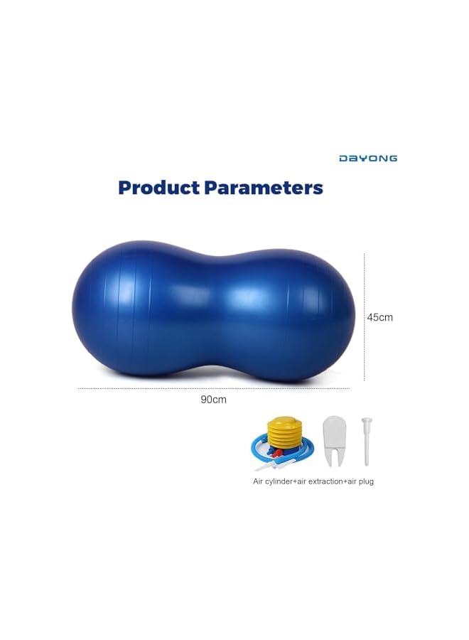 DAYONG كرة الفول السوداني، كرة اليوغا، كرة التمارين الرياضية مع مضخة، كرة تدريب حسية للأطفال، كرة استقرار مضادة للانفجار لصالة الألعاب الرياضية المنزلية، اليوغا، البيلاتس، تدريب قوة الجسم، رياضات التوازن - 45 * 90 سم - Image 5