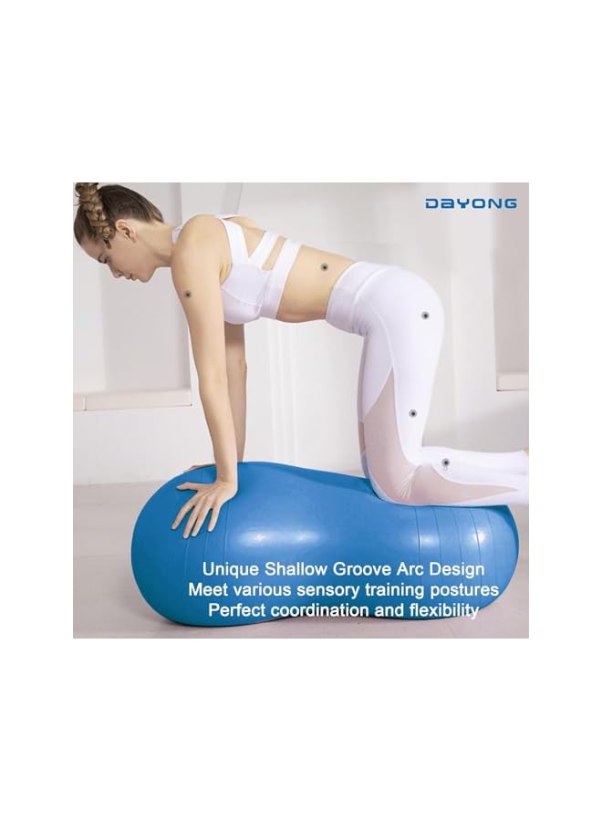 DAYONG كرة الفول السوداني، كرة اليوغا، كرة التمارين الرياضية مع مضخة، كرة تدريب حسية للأطفال، كرة استقرار مضادة للانفجار لصالة الألعاب الرياضية المنزلية، اليوغا، البيلاتس، تدريب قوة الجسم، رياضات التوازن - 45 * 90 سم - Image 4