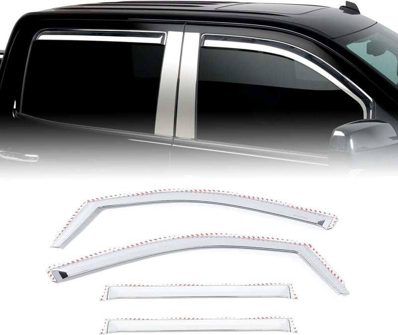 Putco 480442 Element Chrome Window Visor Set - Image 1