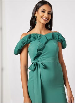 Zoey Off Shoulder Draped Ruffle Bodice Dress  - Image 3