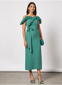 Zoey Off Shoulder Draped Ruffle Bodice Dress  - Image 4