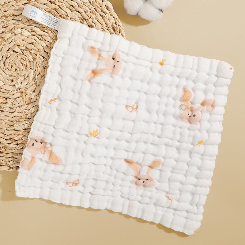 Soft Cotton Baby Drool Bib Gauze Towel Pillow Long-eared bunny 