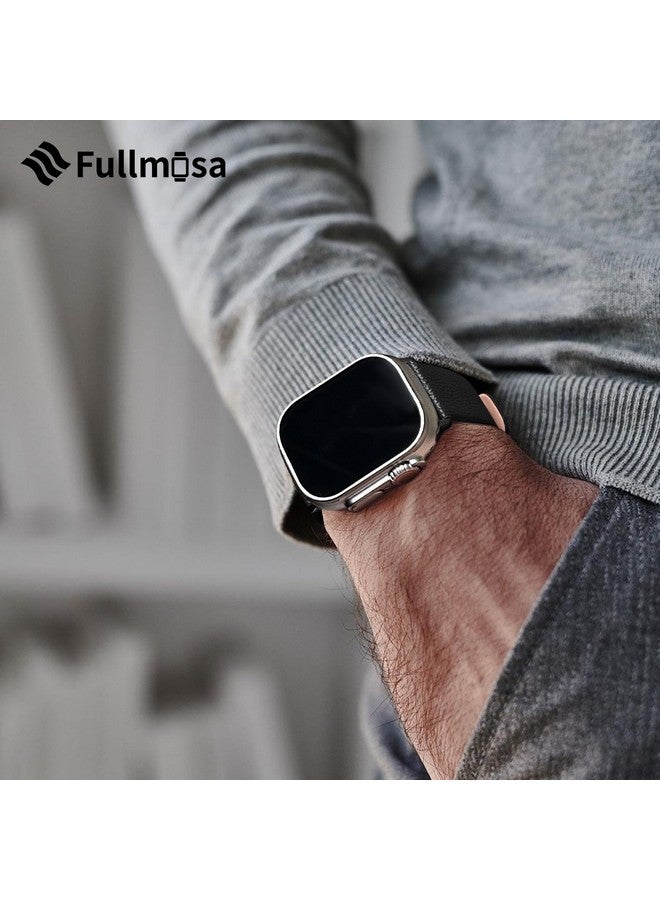 فولموزا سوار فولموسا الجلدي متوافق مع ساعة أبل 38 مم 40 مم 41 مم 42 مم 44 مم 45 مم 49 مم للنساء والرجال حزام لساعة iWatch SE2/SE/8/7/6/5/4/3/2/1، 38 مم 40 مم 41 مم أسود - Image 5