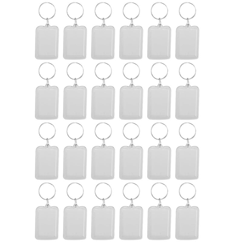40 PCS Photo Frame Keyring Transparent Hanging Photo Insert Keychains - Image 1