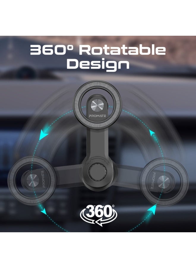 Promotex Promate MagHoop‑AV MagGrip™ Cradleless Magnetic Ring Smartphone Holder for AC Vent | One-Hand Operation | Universal Compatibility | Secure Magnetic When Driving | Compact & Durable Air Vent Mount | Black - Image 5