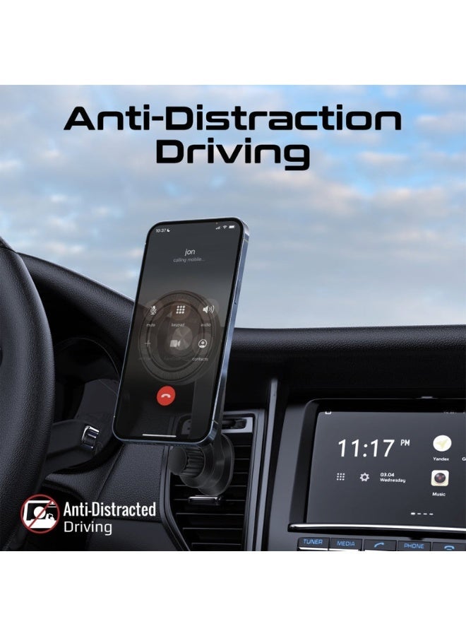 Promotex Promate MagHoop‑AV MagGrip™ Cradleless Magnetic Ring Smartphone Holder for AC Vent | One-Hand Operation | Universal Compatibility | Secure Magnetic When Driving | Compact & Durable Air Vent Mount | Black - Image 4