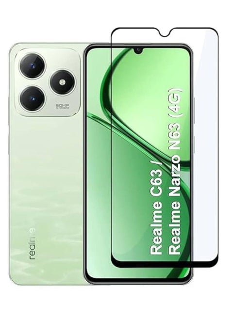 Realme C63 Premium Tempered Glass Screen Protector - Black