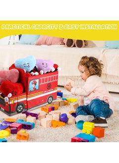 XiuWoo Toys Organizer 4 Pcs Kid Toy Box Chest with Lid Collapsible Toy Storage Organizer Large Storage Box Toy Bin Storage Basket Container for Girls Boys Baby Toddler Nursery Room Bedroom Playroom  - Image 3
