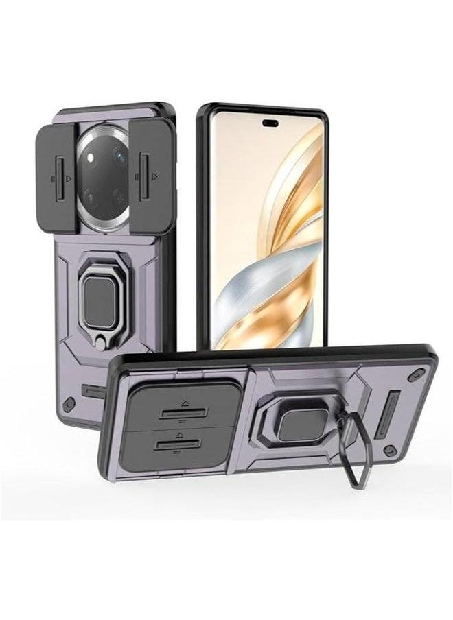 Generic Lens Slide Case Compatible with Honor X9c Inch Released 2024, 360° Metal Ring Kickstand and Camera Cover 2in1 Hybrid Shockproof for  - Image 1